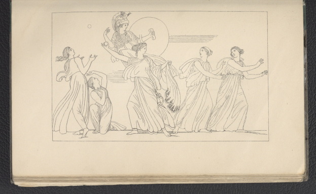 Ein Buchumschlag mit einer lebendigen Illustration einer Gruppe tanzender Frauen in harmonischen, synchronisierten Posen, mit detaillierter Kleidung und Gesichtern.