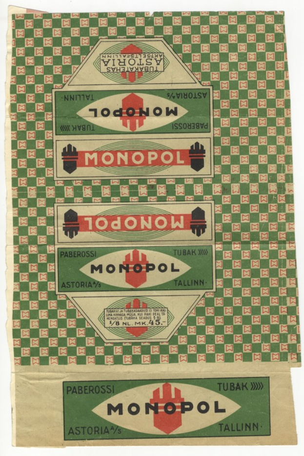 Ein grünes und weißes Monopoly-Spielbrett auf einem weißen Hintergrund mit Text auf dem Papier.