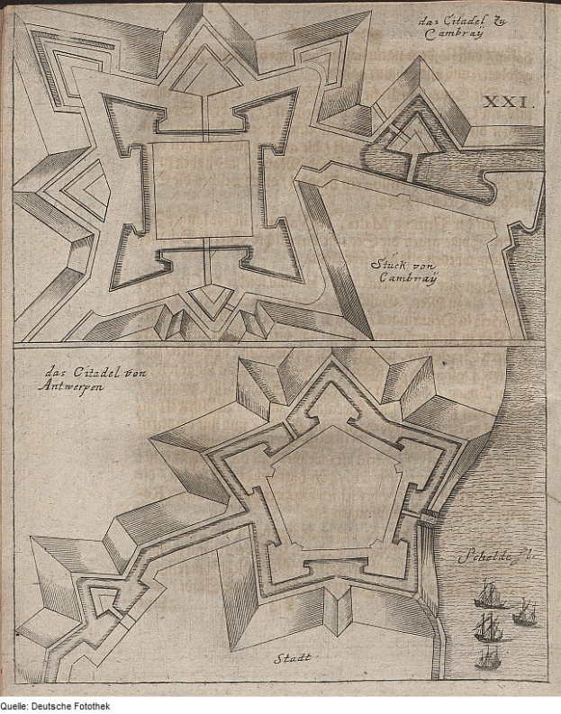 Ein aufgeschlagenes Buch mit einem detaillierten Stadtplan und begleitendem Text